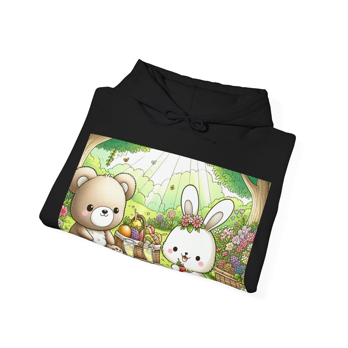 Cute Picnic Friends Hoodie - Cozy Unisex Heavy Blend Sweatshirt
