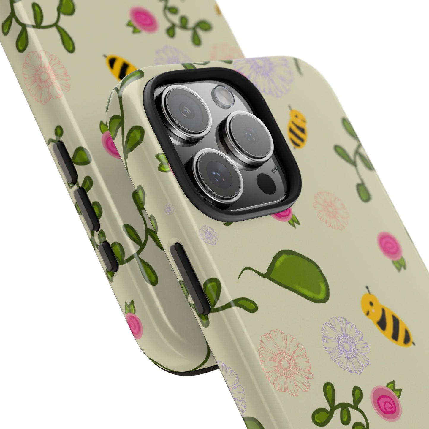 Phone Case - Bees and Flowers Seamless Pattern
