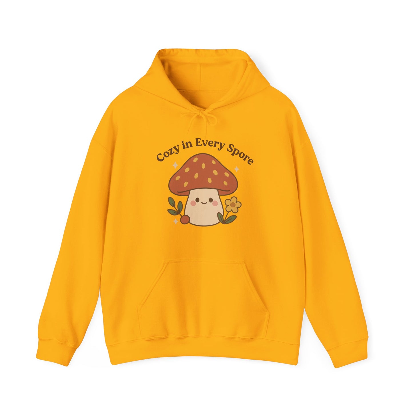 Cozy Mushroom Hoodie - Unisex Heavy Blend™ Sweatshirt with 'Cozy in Every Spore' Design