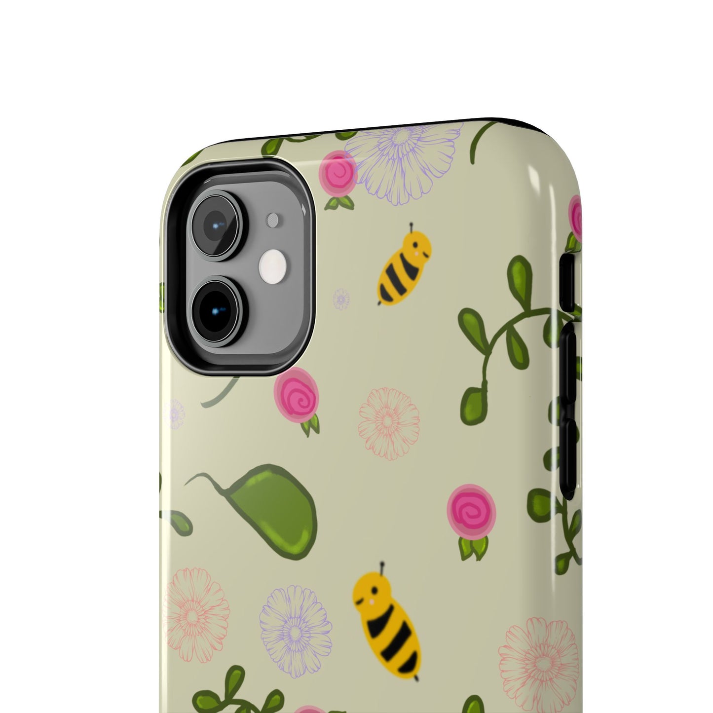 Phone Case - Bees and Flowers Seamless Pattern