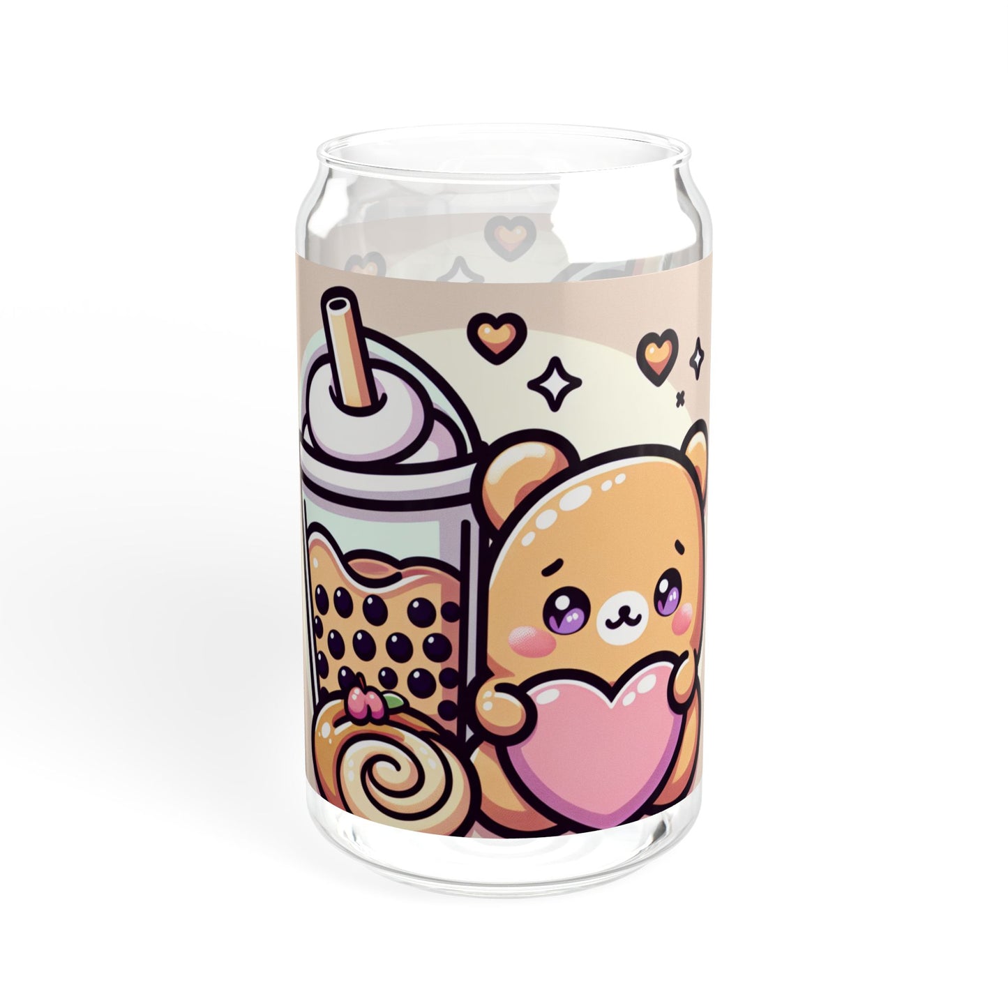 Bear-y Sweet & Boba-licious Glass Tumbler – Kawaii Reusable Cup with Straw