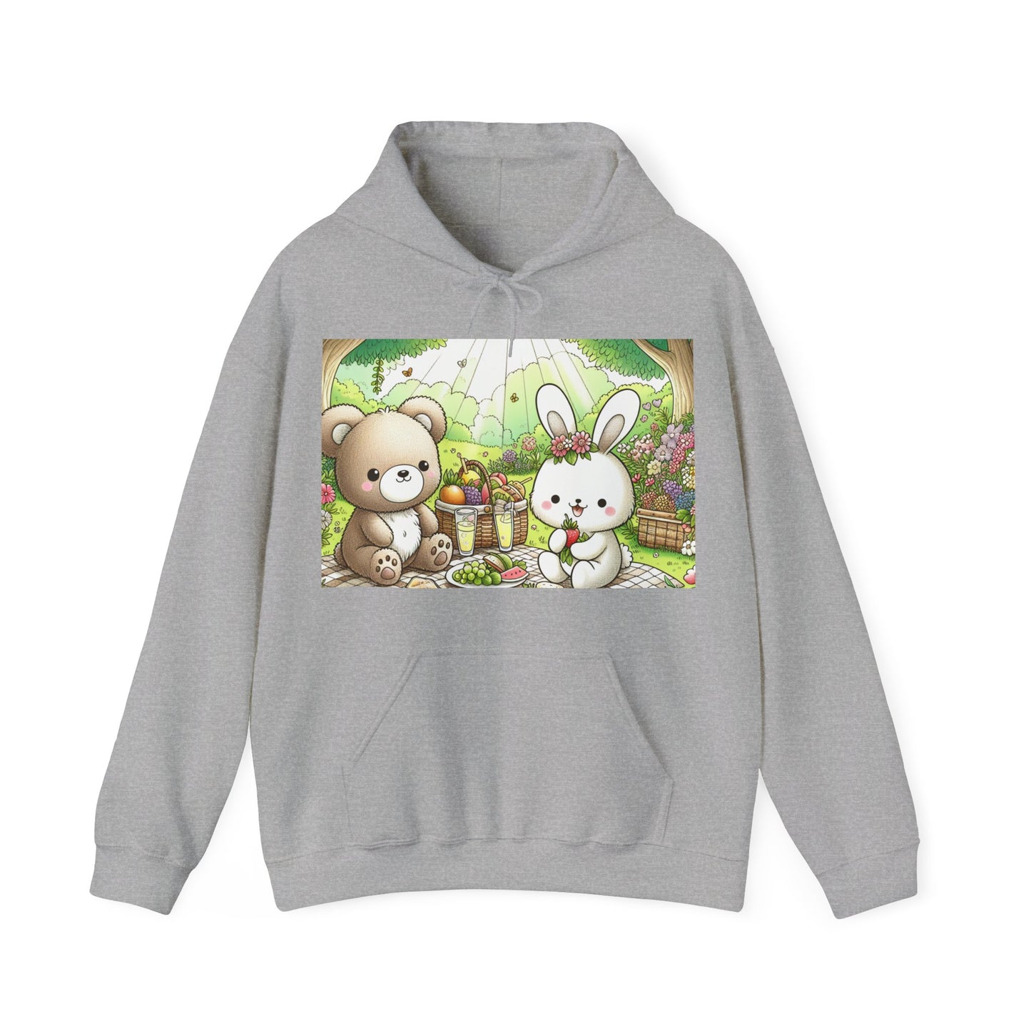 Cute Picnic Friends Hoodie - Cozy Unisex Heavy Blend Sweatshirt