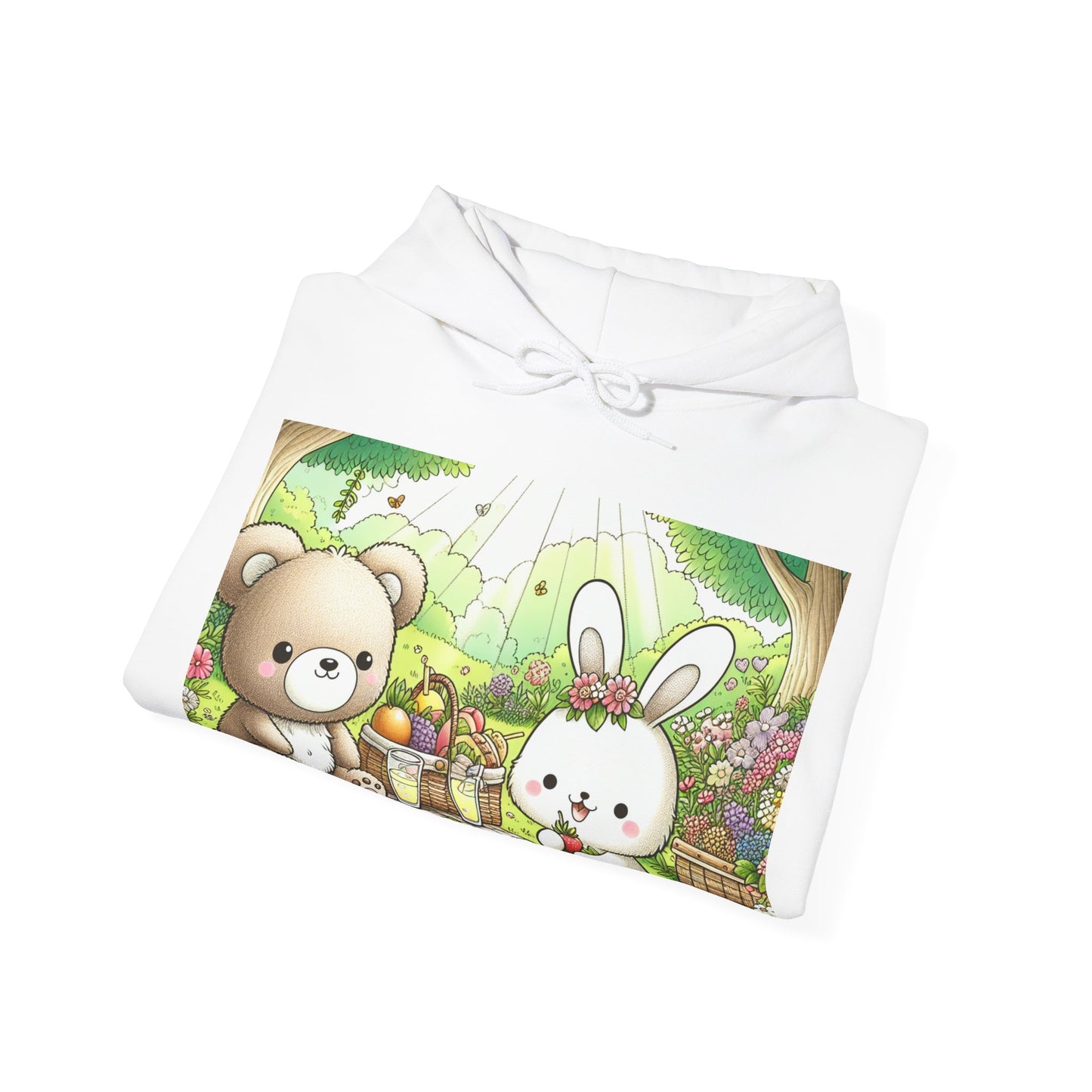 Cute Picnic Friends Hoodie - Cozy Unisex Heavy Blend Sweatshirt