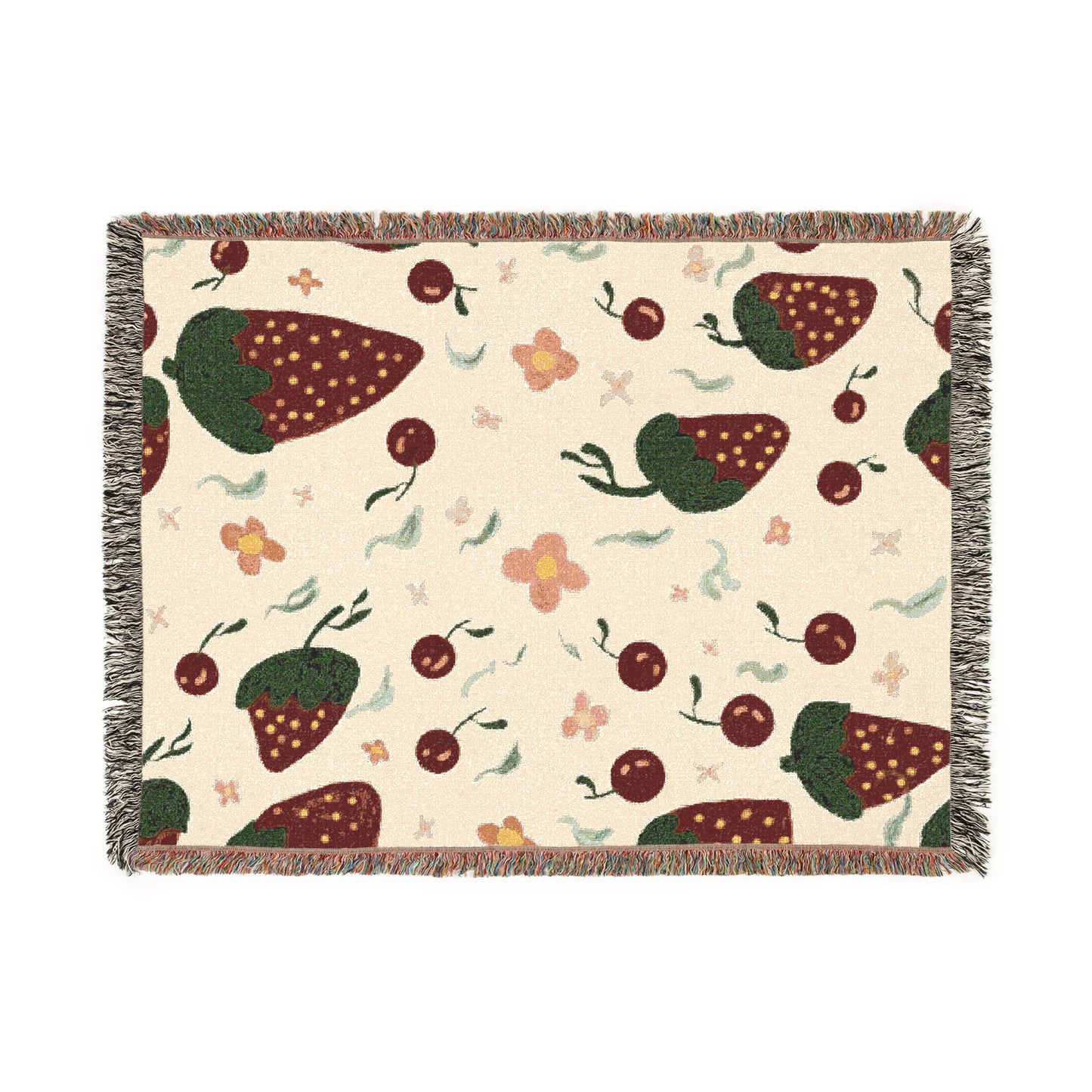 Woven Blanket - Cozy Fruit Design for Home Decor and Gifts