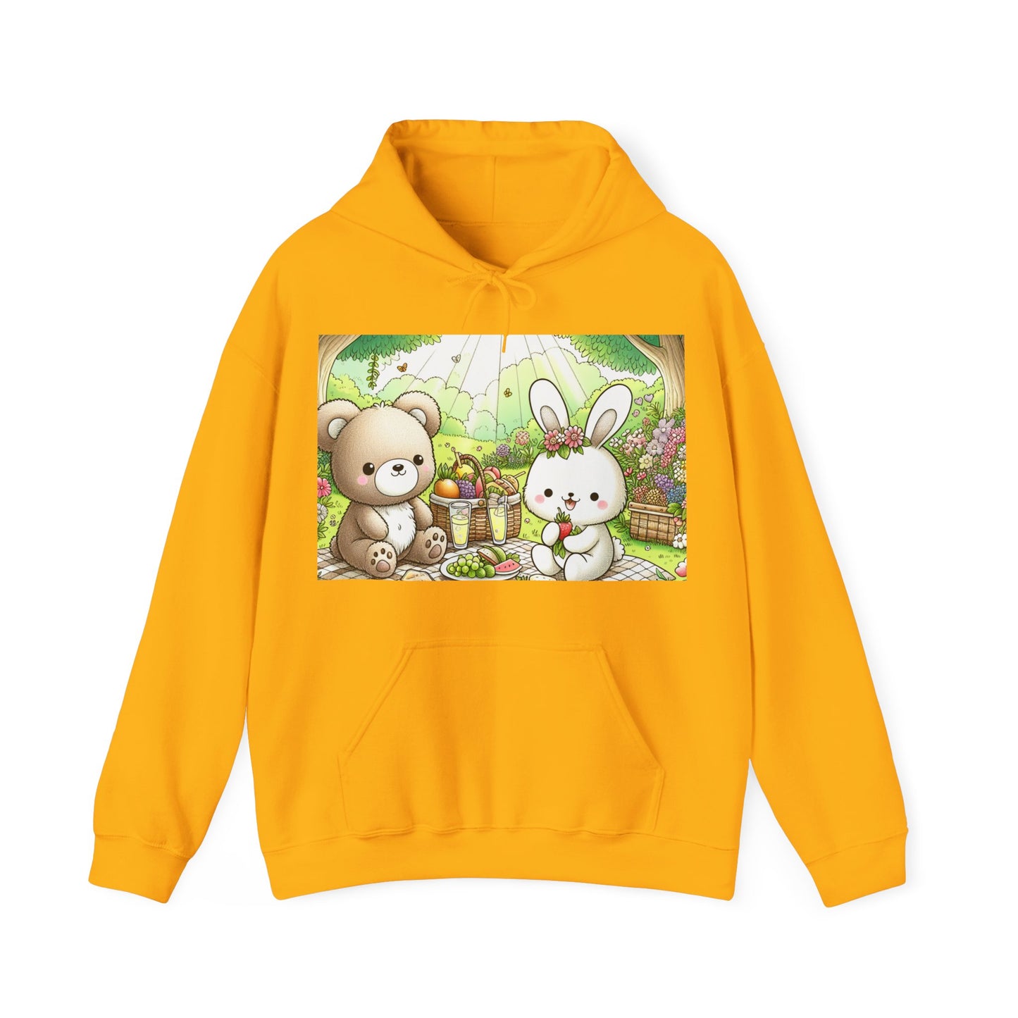 Cute Picnic Friends Hoodie - Cozy Unisex Heavy Blend Sweatshirt