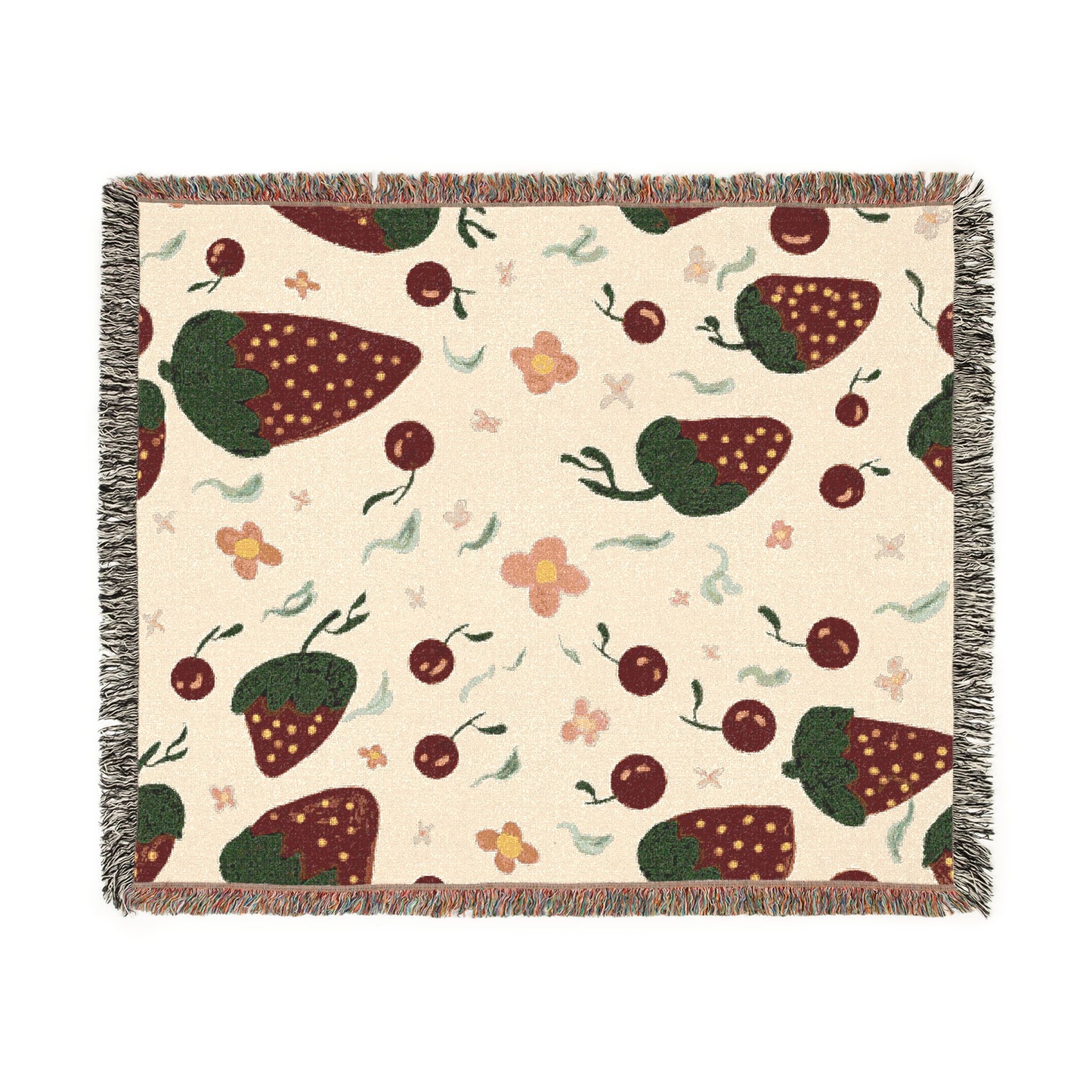 Woven Blanket - Cozy Fruit Design for Home Decor and Gifts