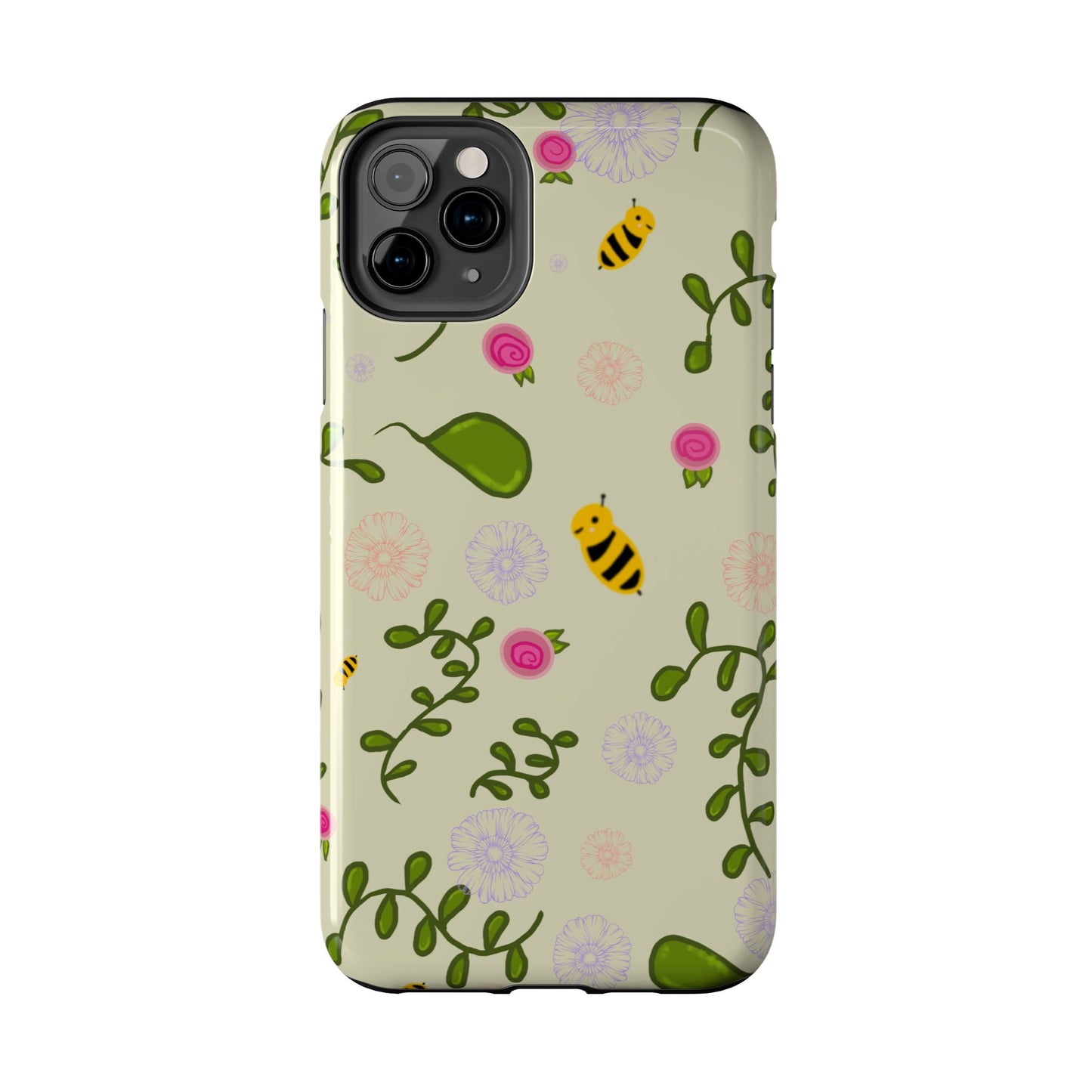 Phone Case - Bees and Flowers Seamless Pattern