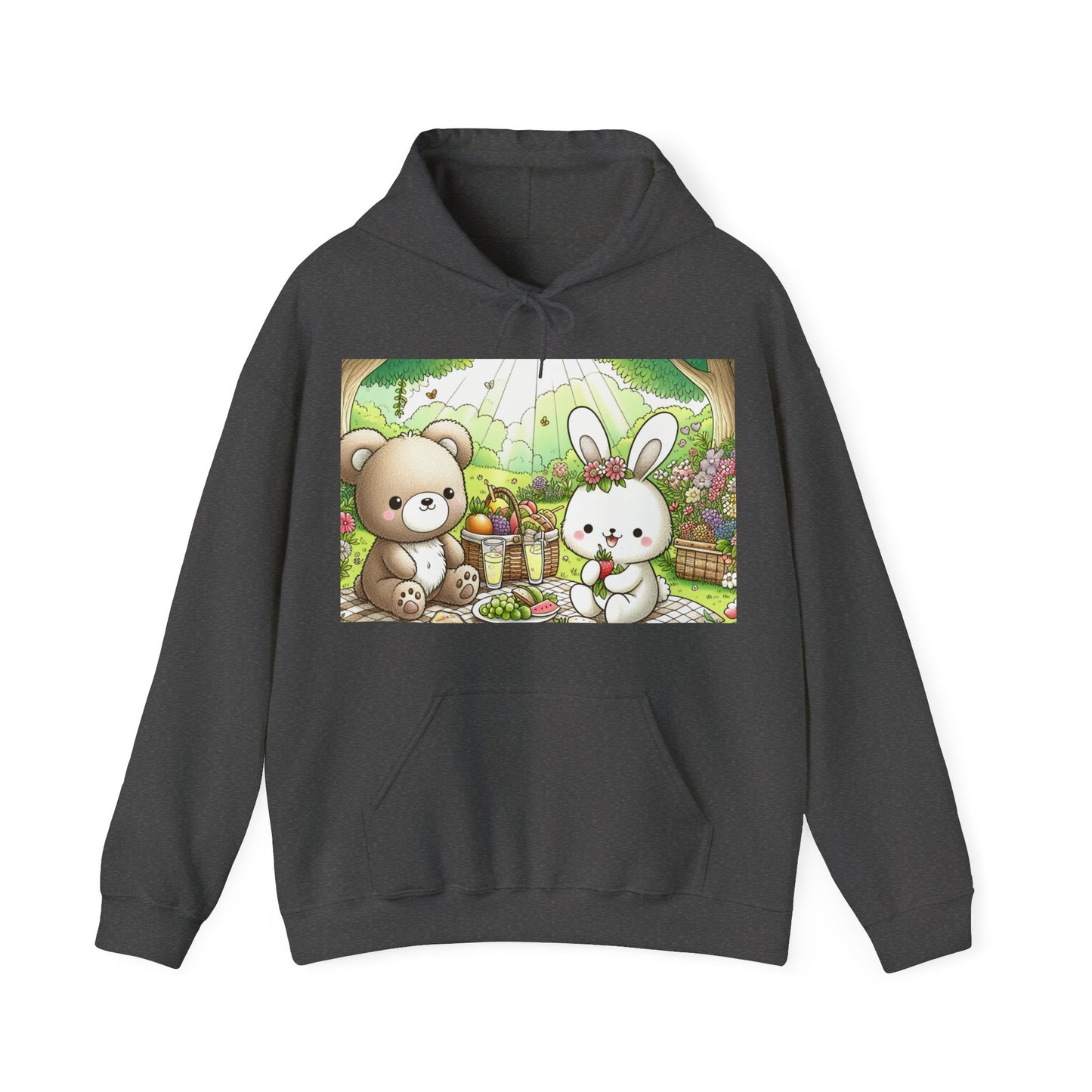 Cute Picnic Friends Hoodie - Cozy Unisex Heavy Blend Sweatshirt