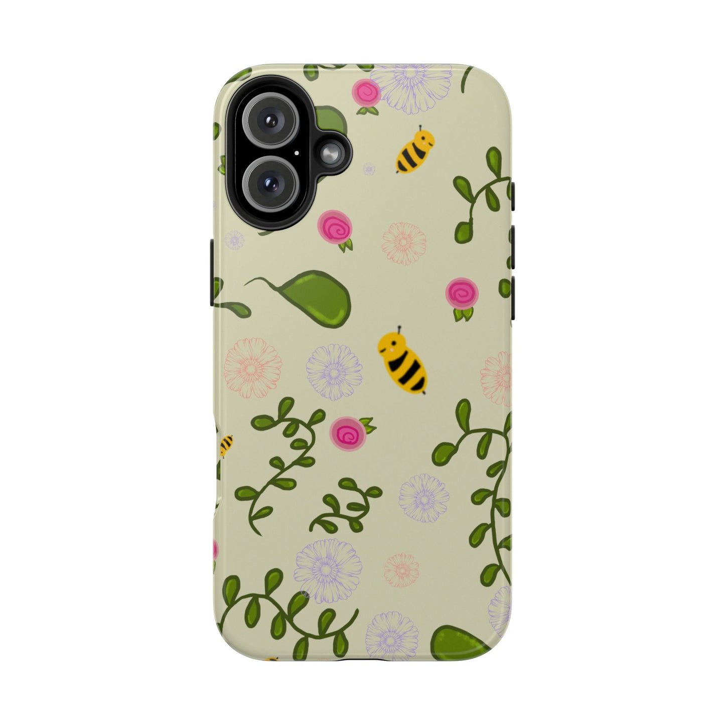 Phone Case - Bees and Flowers Seamless Pattern