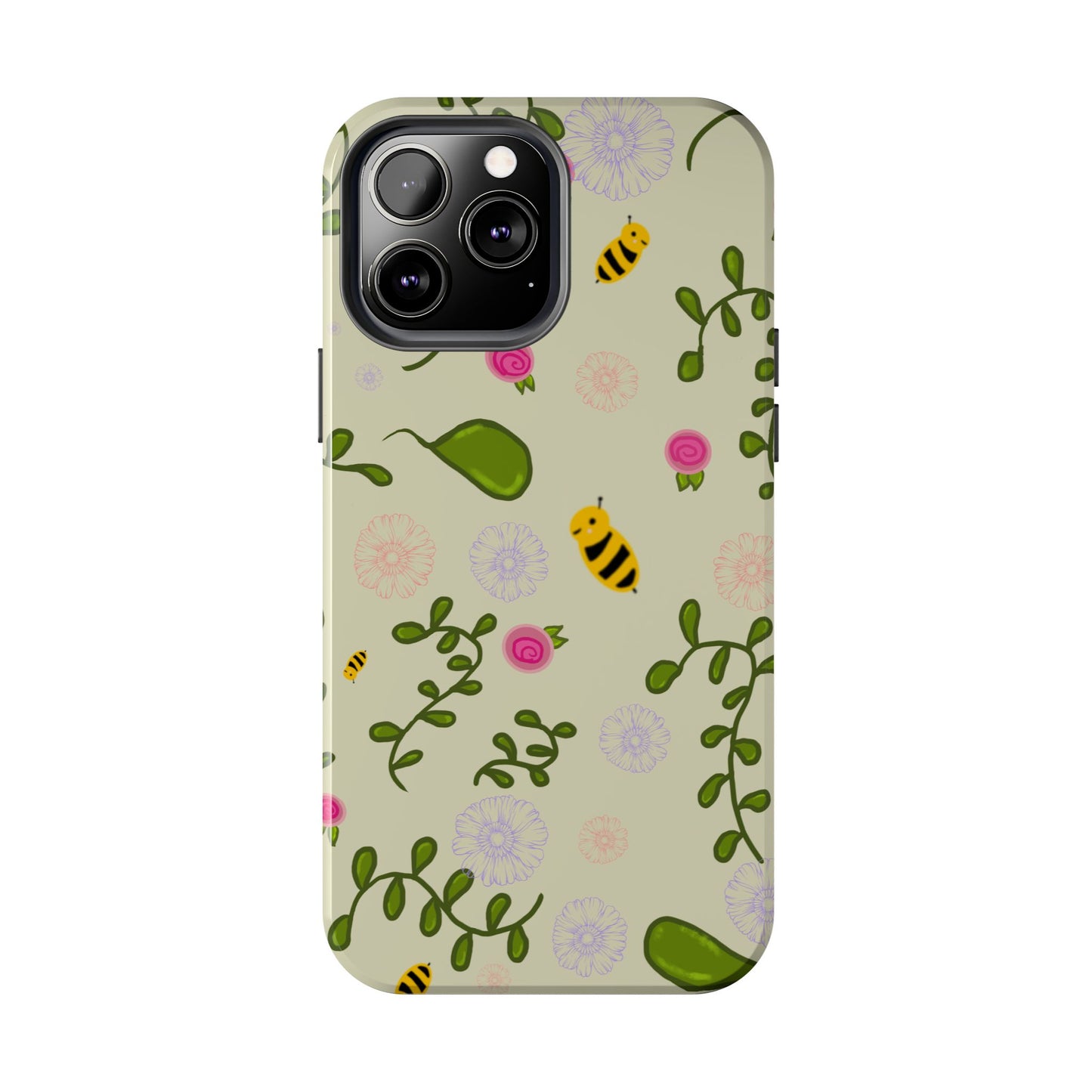 Phone Case - Bees and Flowers Seamless Pattern