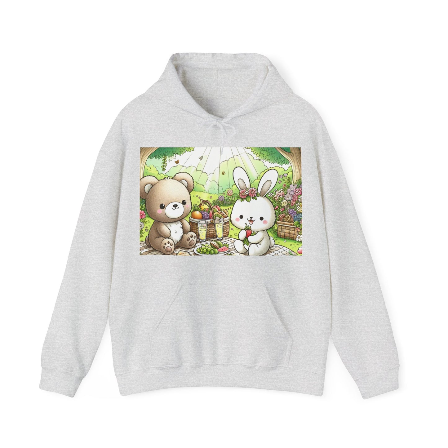 Cute Picnic Friends Hoodie - Cozy Unisex Heavy Blend Sweatshirt