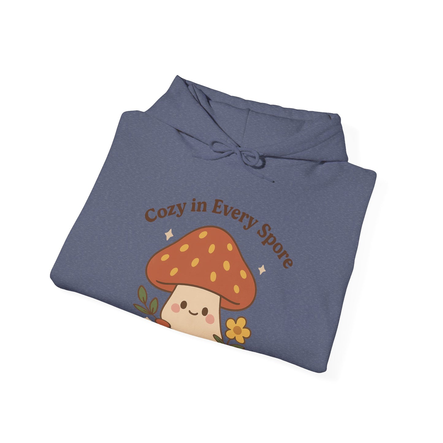 Cozy Mushroom Hoodie - Unisex Heavy Blend™ Sweatshirt with 'Cozy in Every Spore' Design