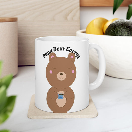 Papa Bear Energy Mug – Cute #1 Dad Gift for Coffee-Loving Dads