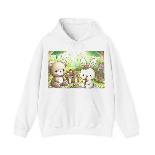 Cute Picnic Friends Hoodie - Cozy Unisex Heavy Blend Sweatshirt