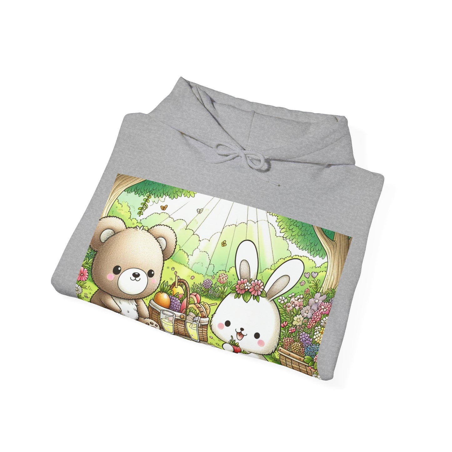 Cute Picnic Friends Hoodie - Cozy Unisex Heavy Blend Sweatshirt