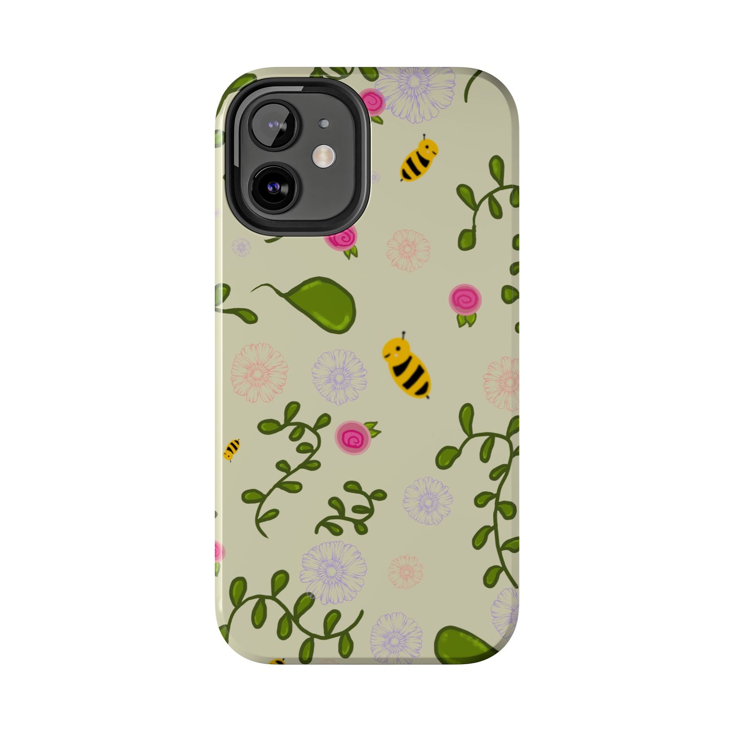 Phone Case - Bees and Flowers Seamless Pattern