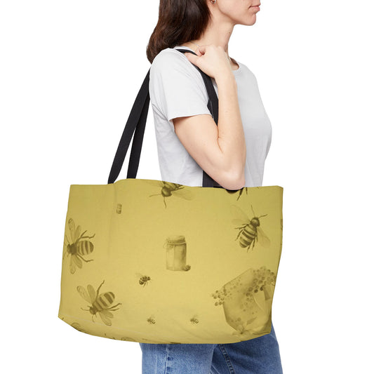 Honeybee Meadow Tote Bag - Cozy Nature Inspired Bag for Everyday Use