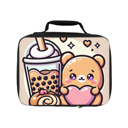 Bear-y Sweet & Boba-licious Lunch Bag – Kawaii Cute Foodie Tote for Snacks on the Go