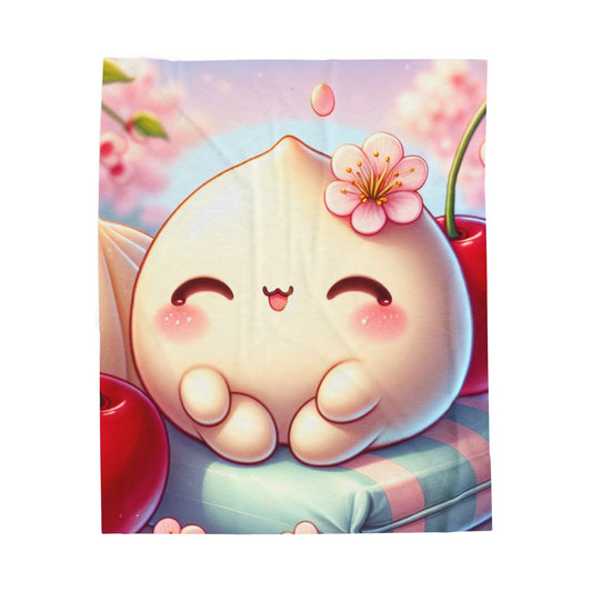 Plush Blanket - Cute Dumpling Design, Cozy and Soft Throw