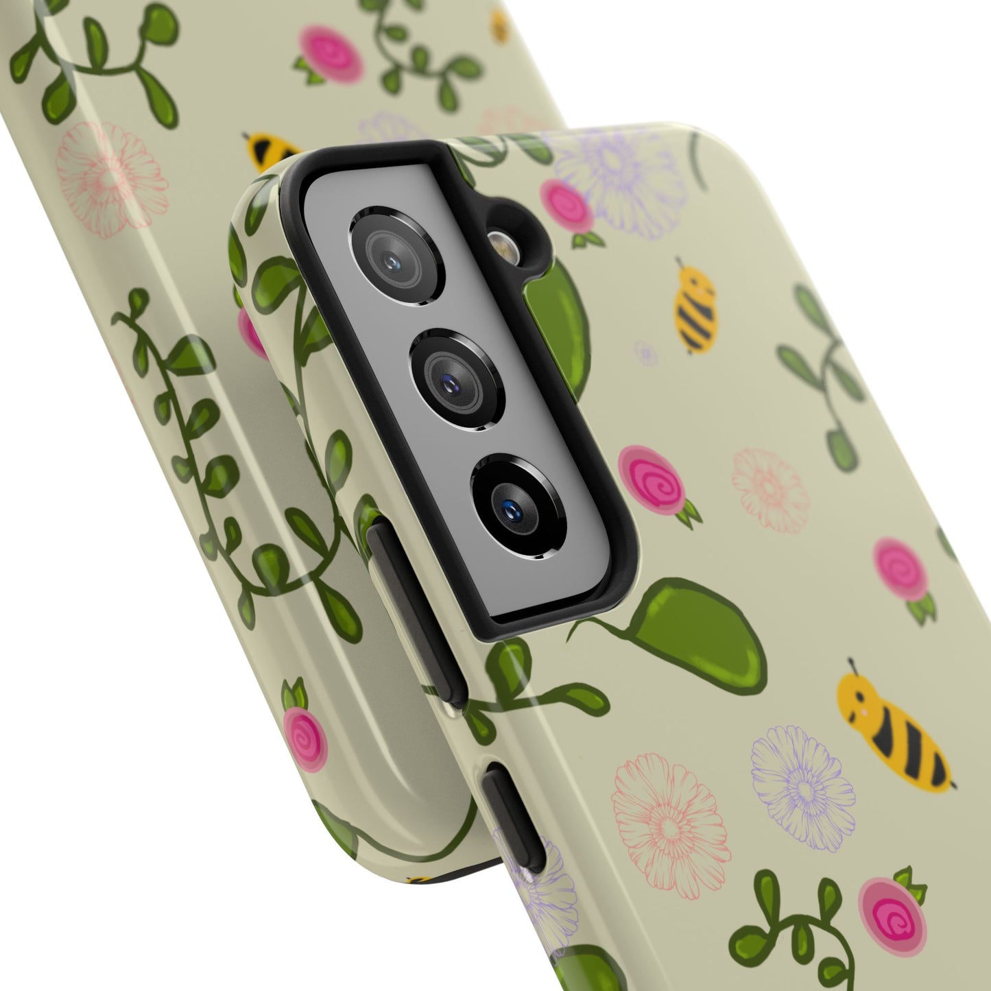 Phone Case - Bees and Flowers Seamless Pattern