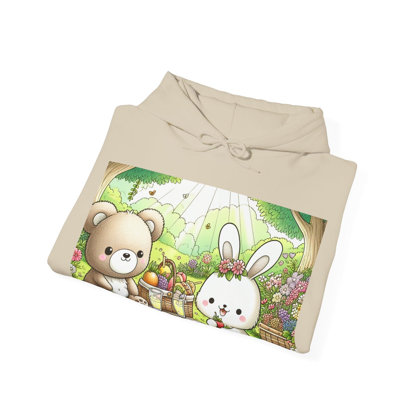 Cute Picnic Friends Hoodie - Cozy Unisex Heavy Blend Sweatshirt