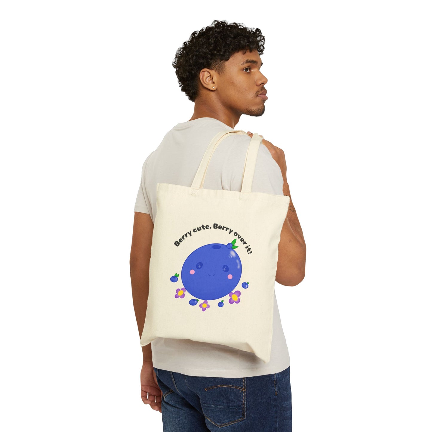 Berry Cute. Berry Over It! - Kawaii Blueberry Eco-Friendly Tote Bag