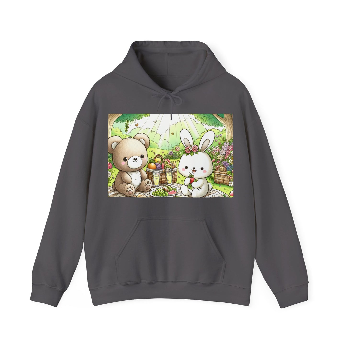 Cute Picnic Friends Hoodie - Cozy Unisex Heavy Blend Sweatshirt