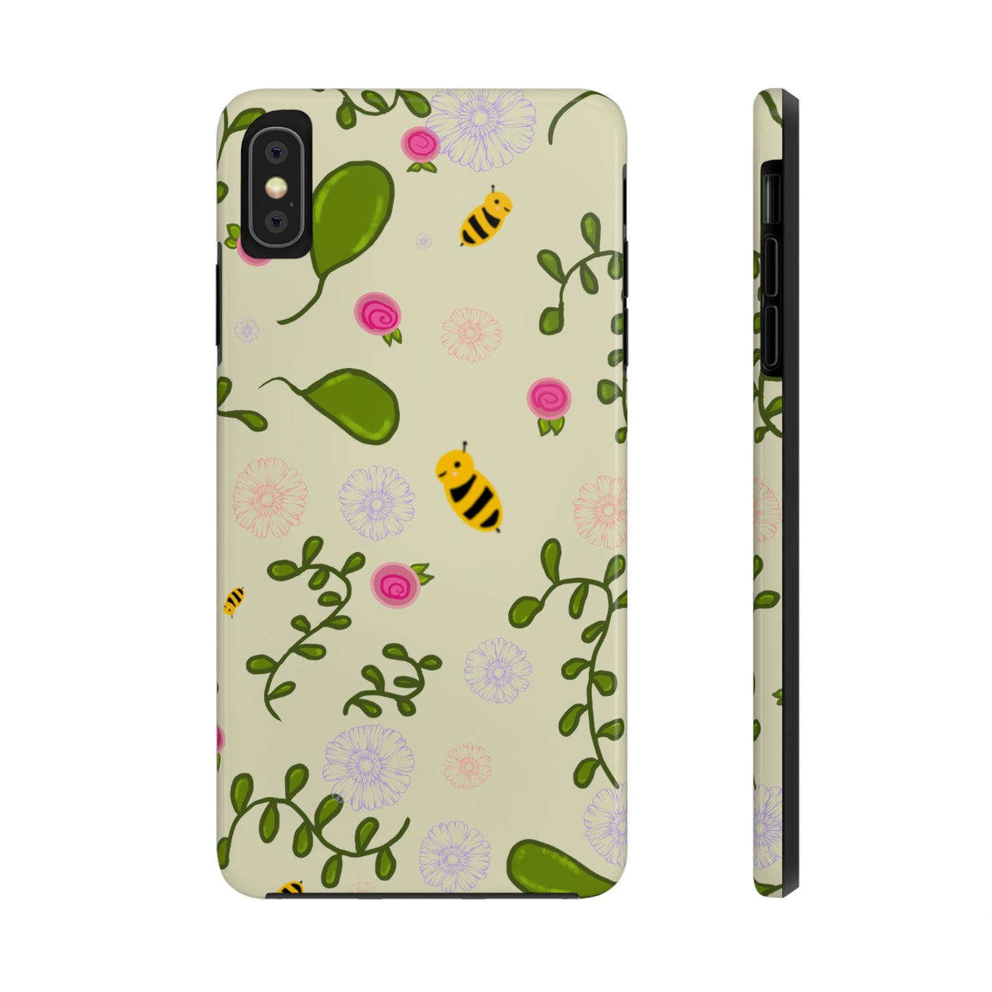 Phone Case - Bees and Flowers Seamless Pattern