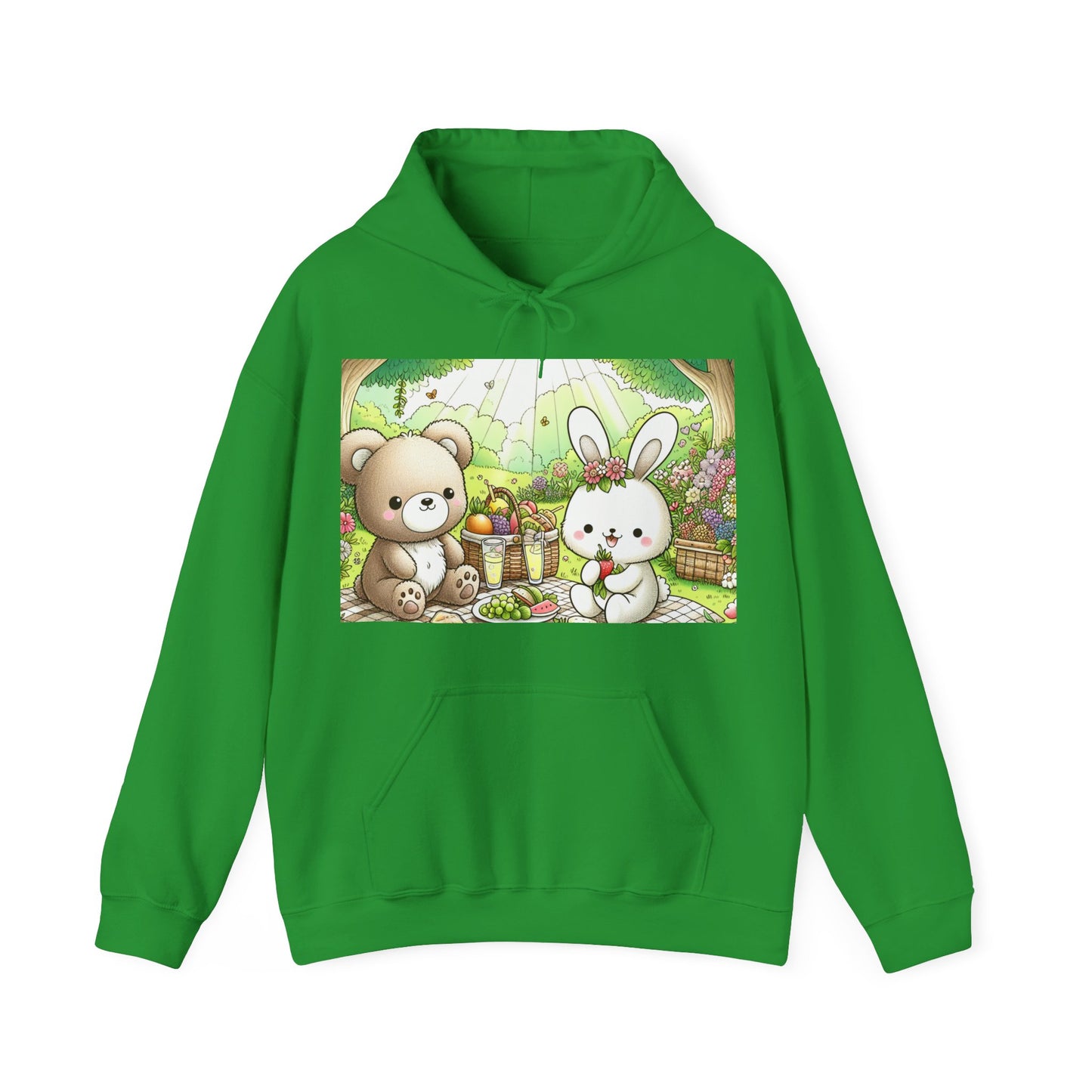 Cute Picnic Friends Hoodie - Cozy Unisex Heavy Blend Sweatshirt