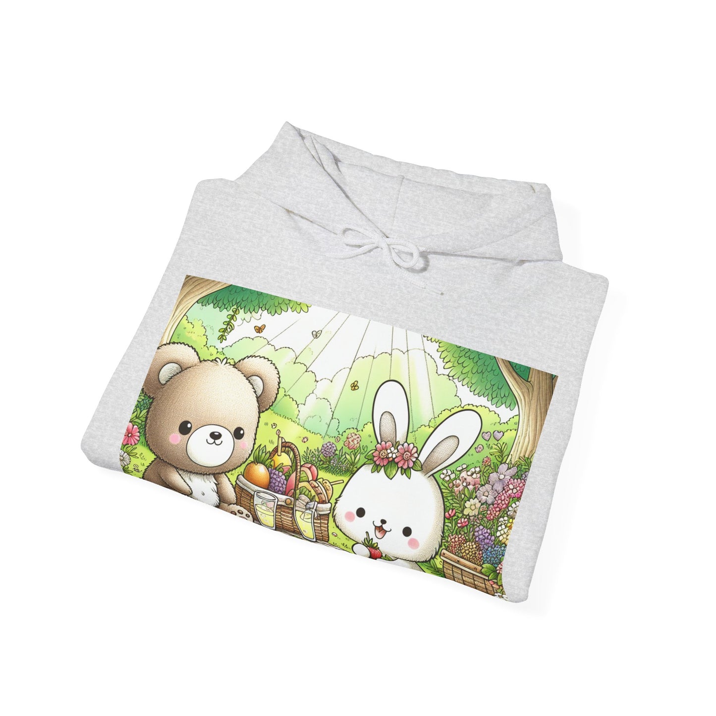Cute Picnic Friends Hoodie - Cozy Unisex Heavy Blend Sweatshirt