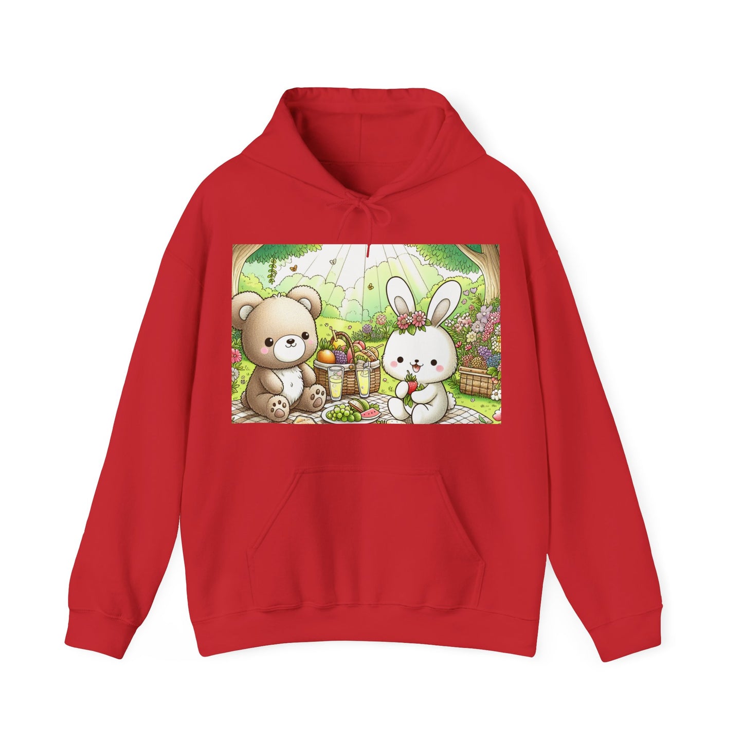 Cute Picnic Friends Hoodie - Cozy Unisex Heavy Blend Sweatshirt
