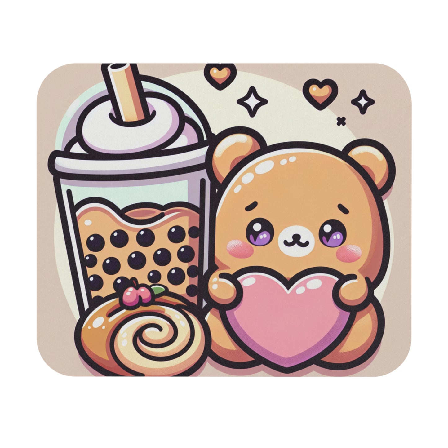 Bear-y Sweet & Boba-licious – Kawaii Boba Bear Mouse Pad