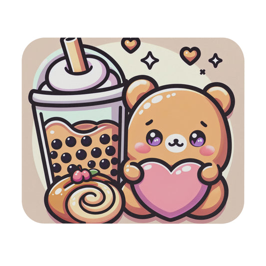 Bear-y Sweet & Boba-licious – Kawaii Boba Bear Mouse Pad