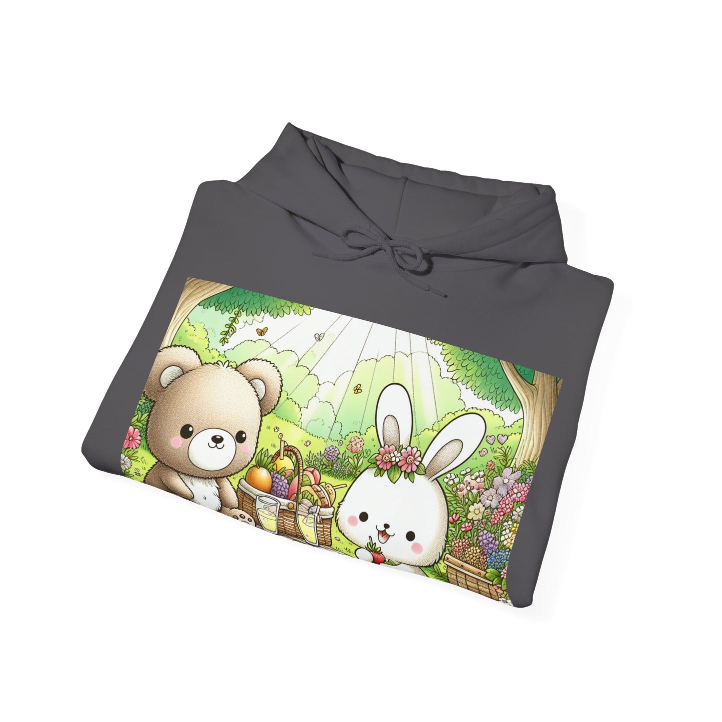 Cute Picnic Friends Hoodie - Cozy Unisex Heavy Blend Sweatshirt