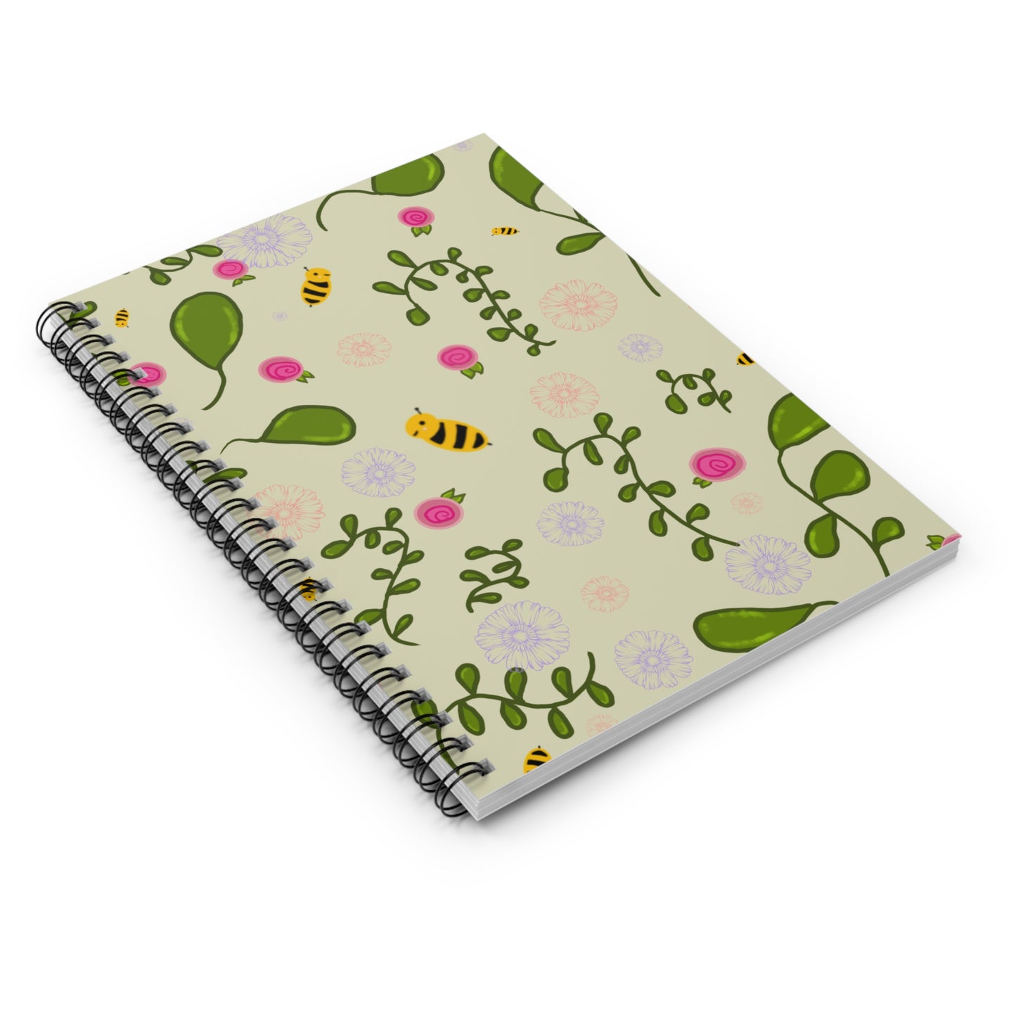 Floral Bee Spiral Notebook