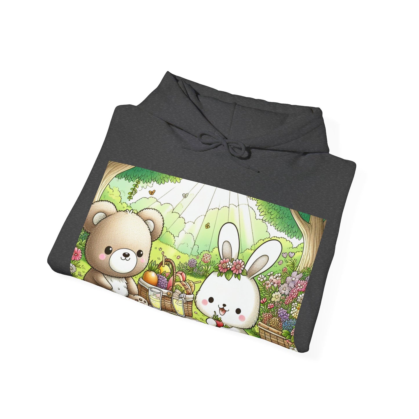 Cute Picnic Friends Hoodie - Cozy Unisex Heavy Blend Sweatshirt