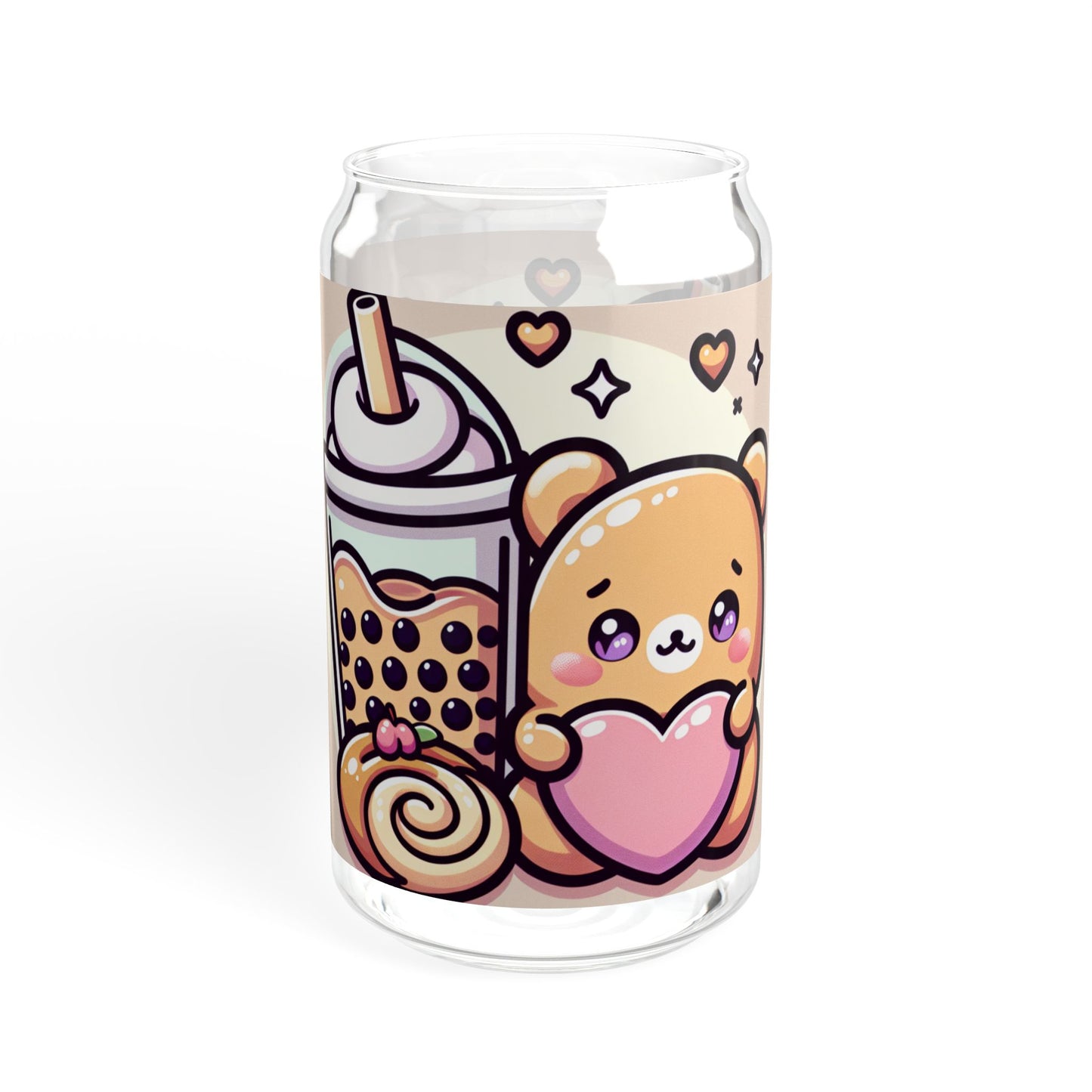 Bear-y Sweet & Boba-licious Glass Tumbler – Kawaii Reusable Cup with Straw