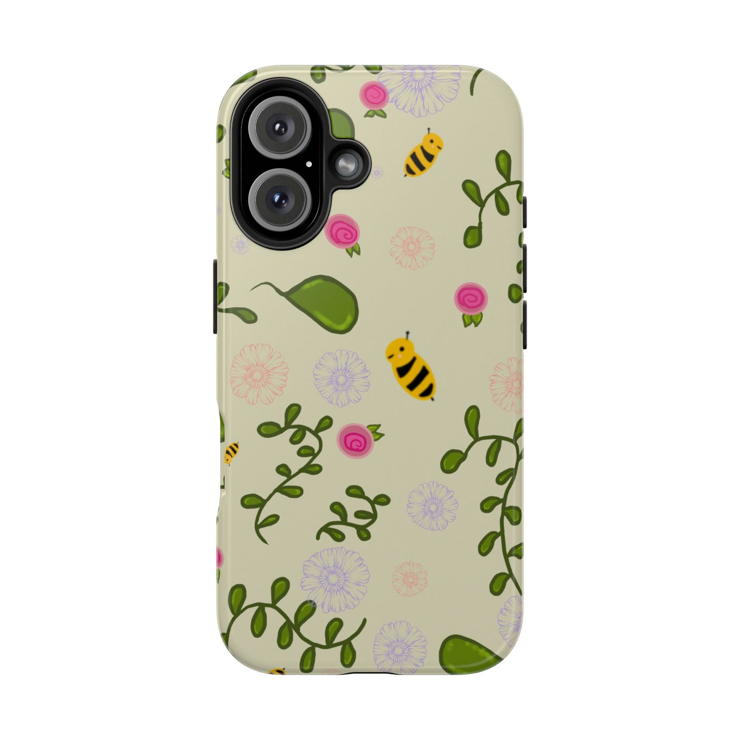 Phone Case - Bees and Flowers Seamless Pattern