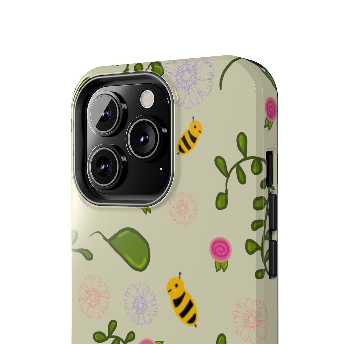 Phone Case - Bees and Flowers Seamless Pattern